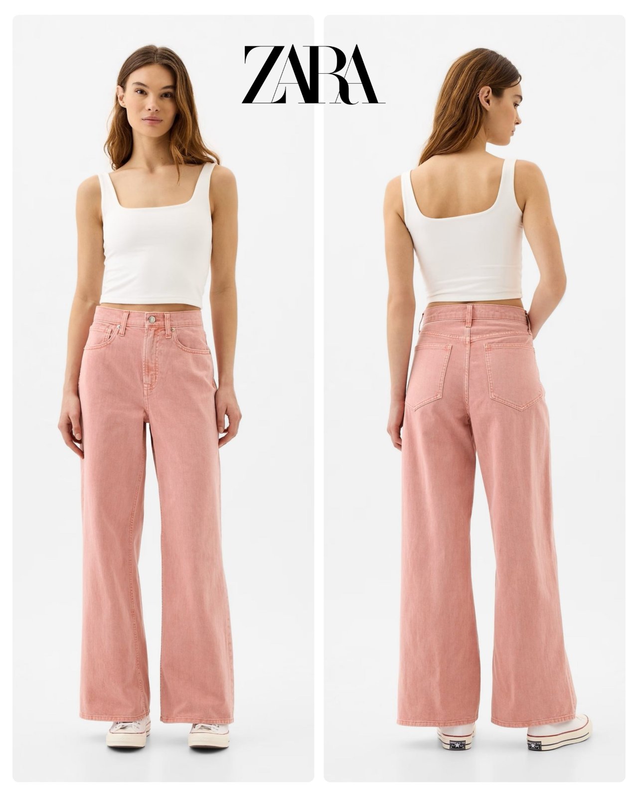 Magnifique Pantalon High Waisted Wide Legs Couleur Terracota Super Stylé 💝💖