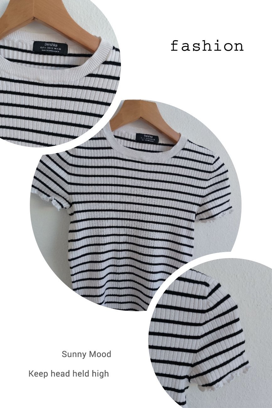 Bershka rayée noir et blanc