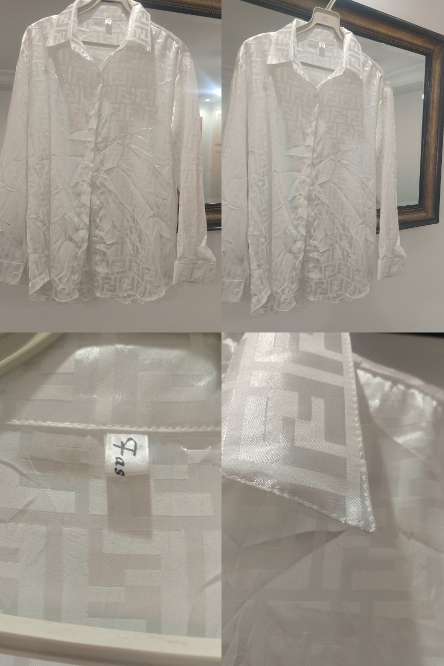 Chemise blanc a motif fendi