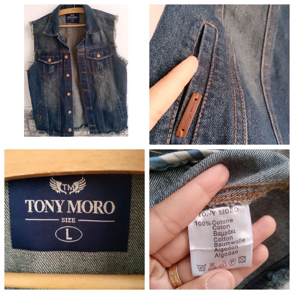 Veste jeans sans manche"Tony MORO"