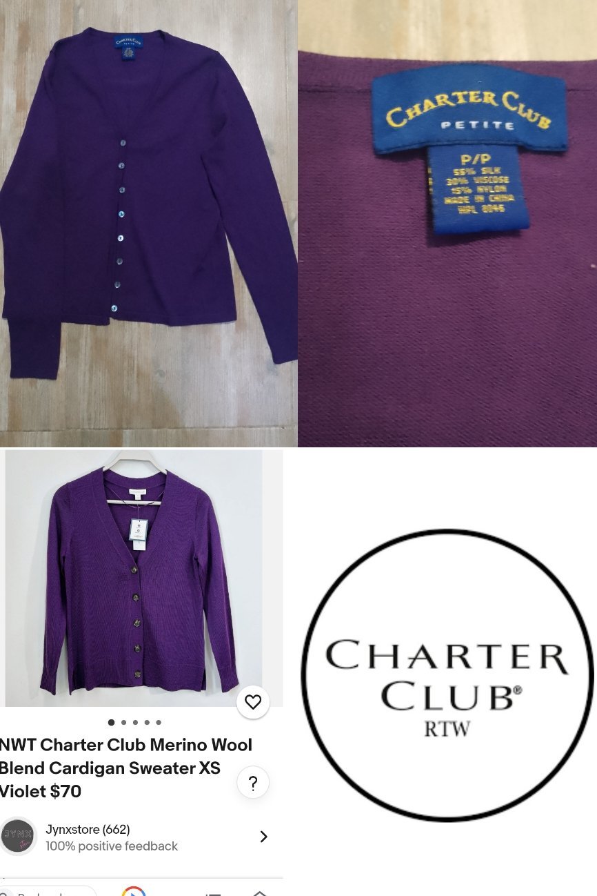 Cardigan "charter Club" 55% soie