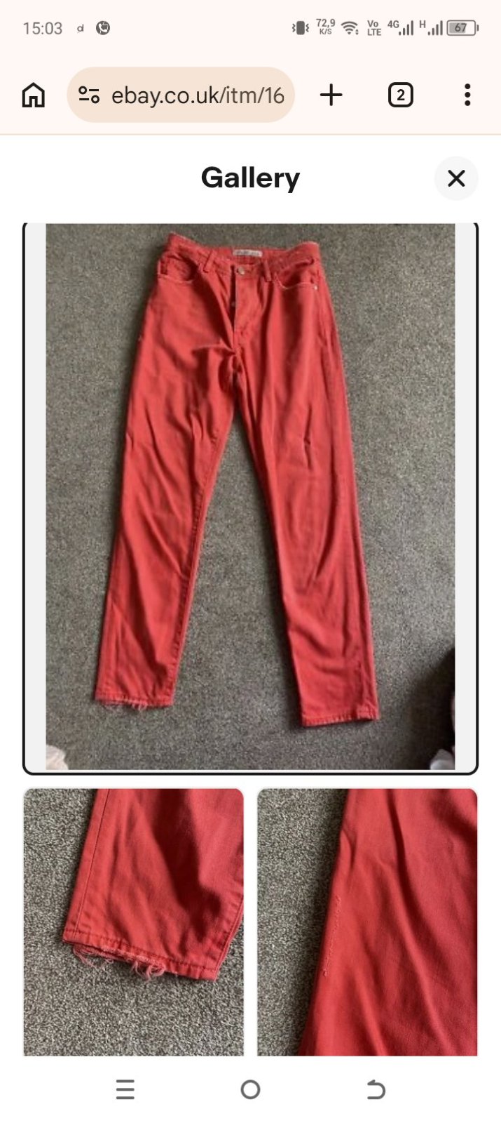 Jeans zara rouge