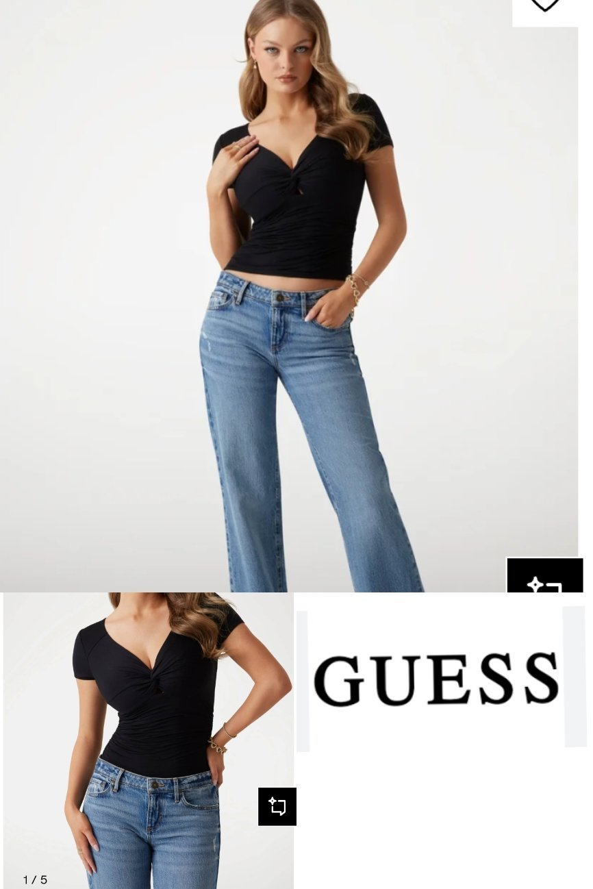 Crop top guess noir