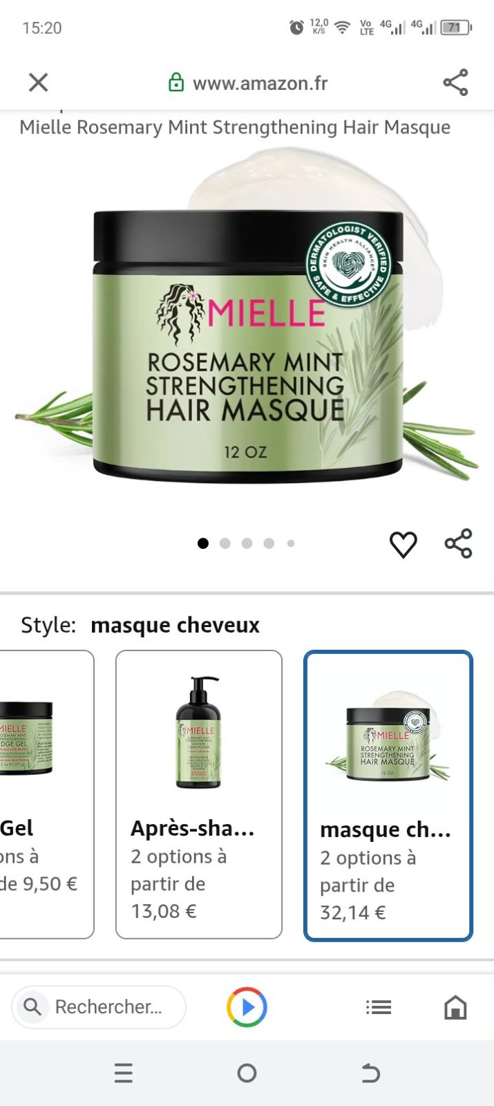 Masque capillaire fortifiant au romarin et biotine