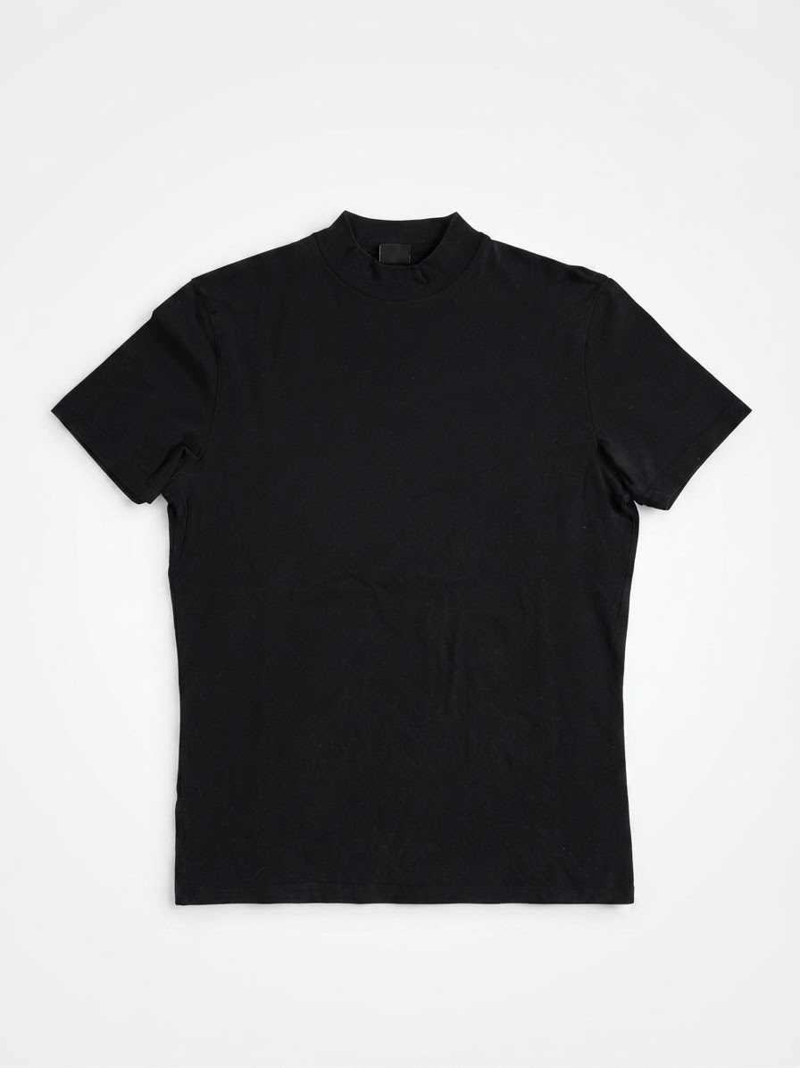 T-shirt bershka noir col montant 