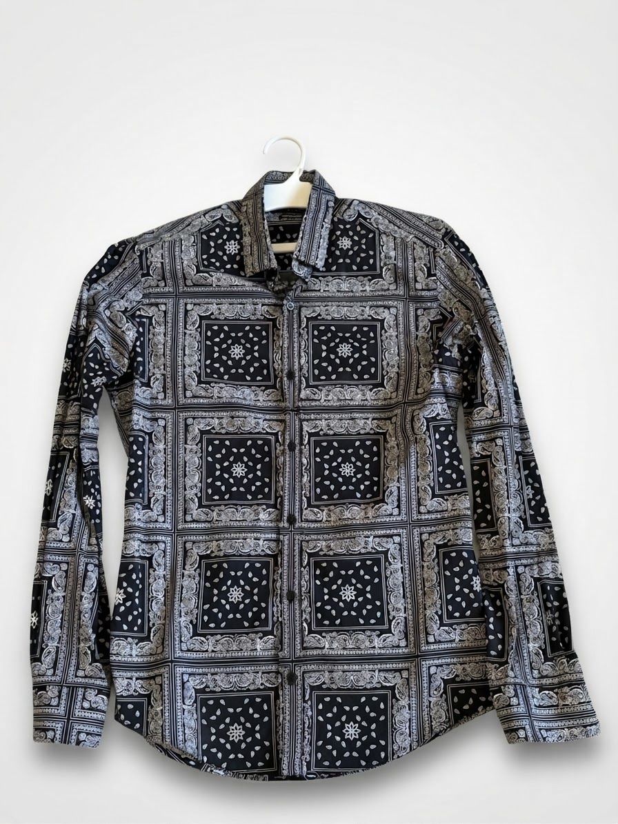 Chemise noir imprimee