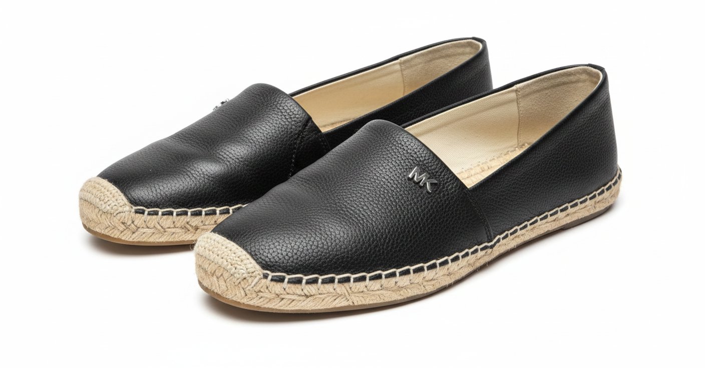 Espadrille slip-on en cuir noir Michael Kors