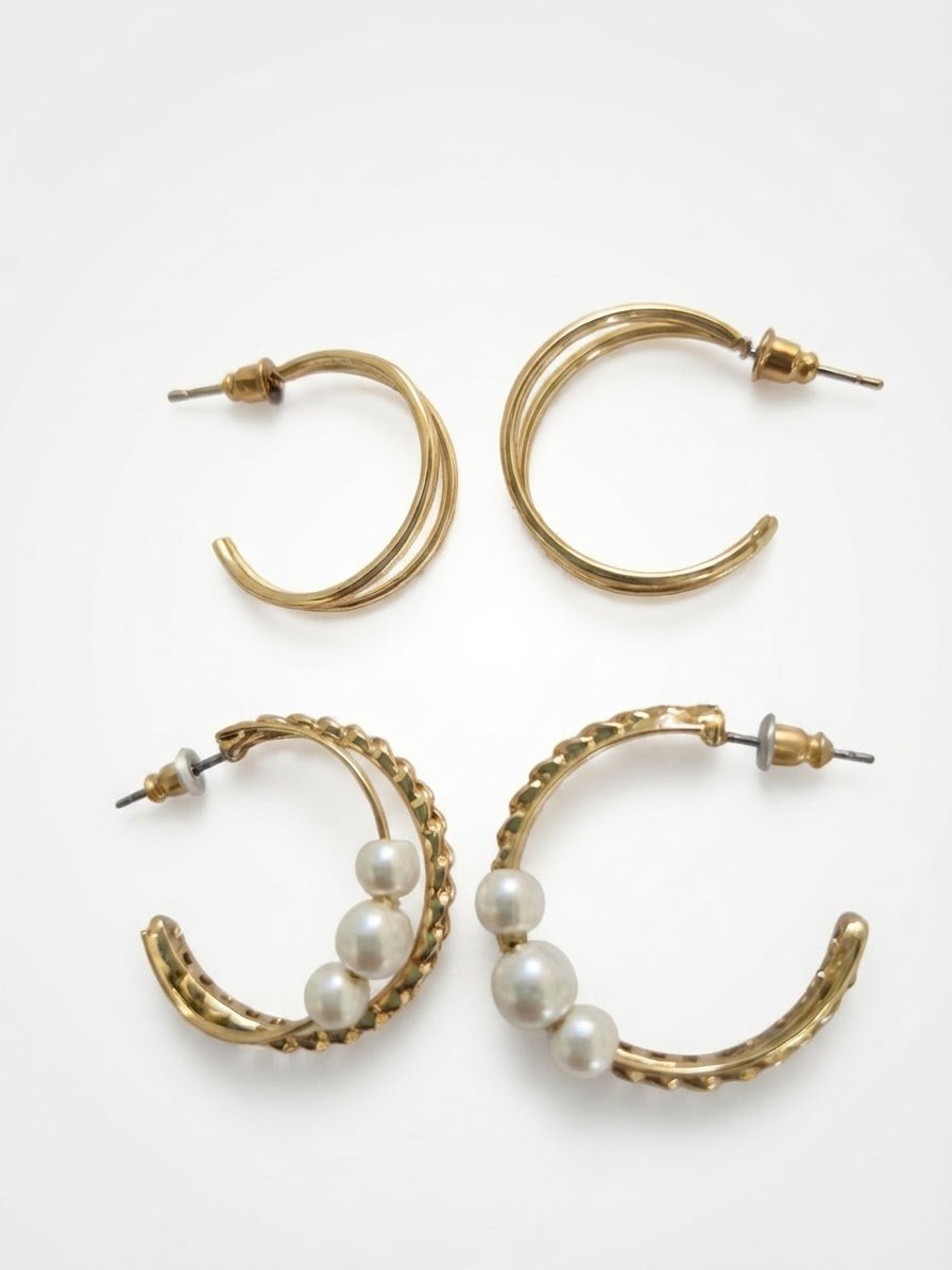 Lot de 2 boucles d'oreilles 