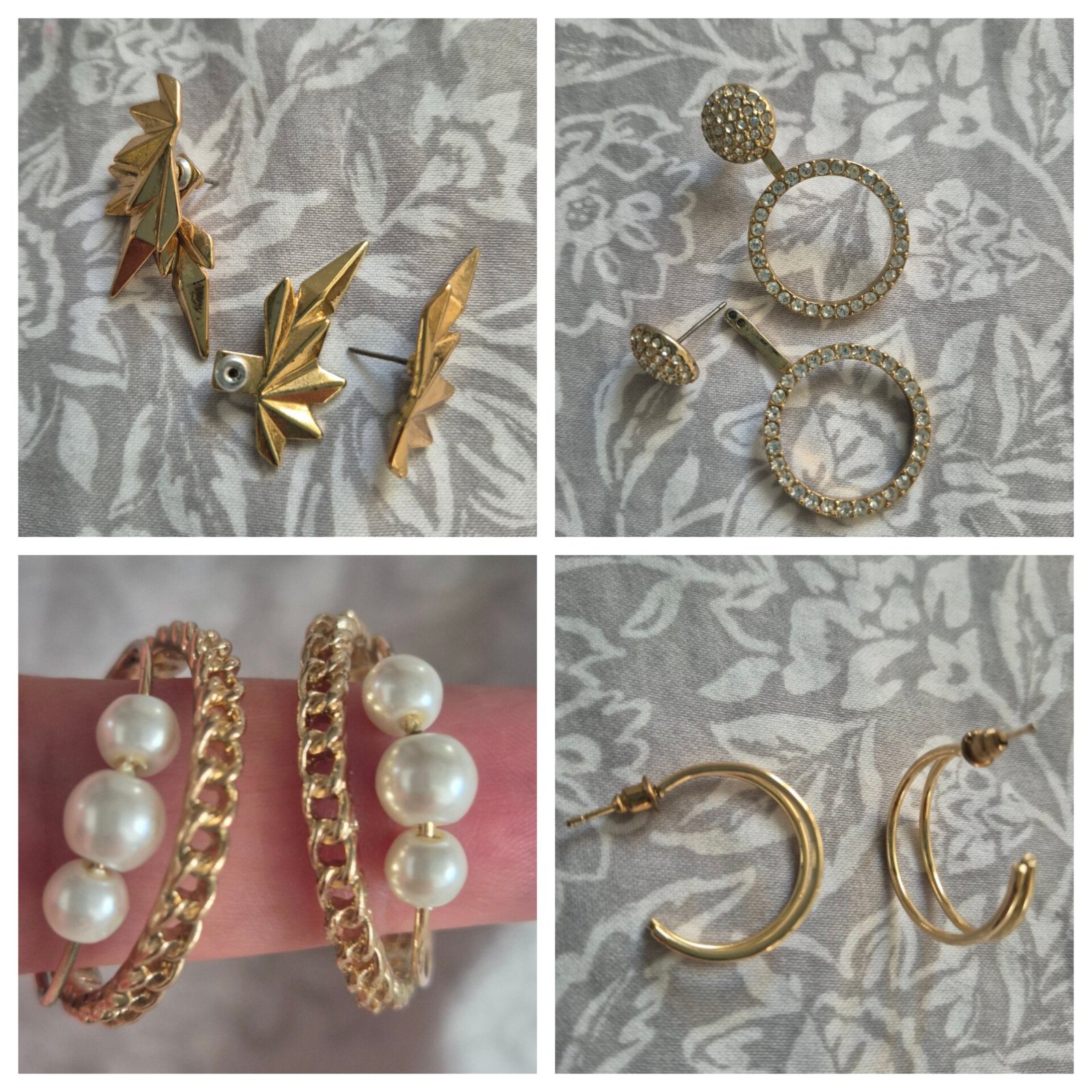 Lot de 4 boucles d'oreilles 