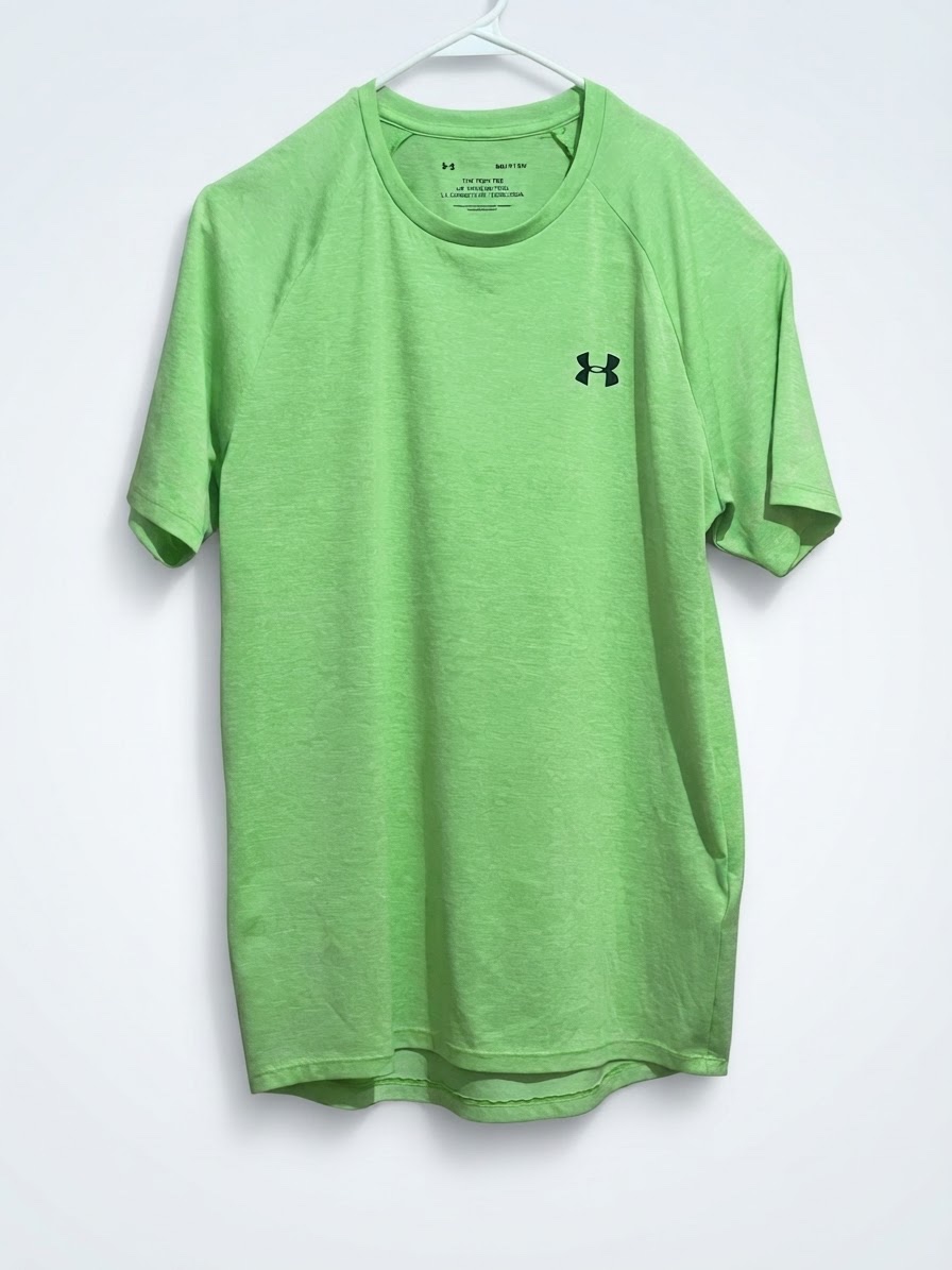 T shirt lime green sport men under armour heat 