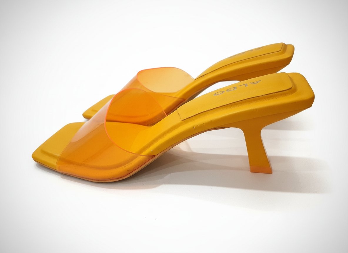 Mules à talon ALDO Oranges à bride transparente – Neuf
