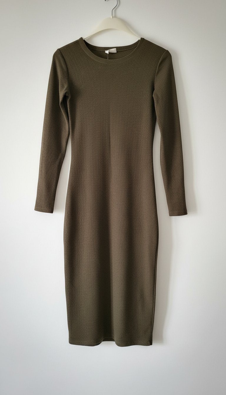 Robe moulante vert foncé