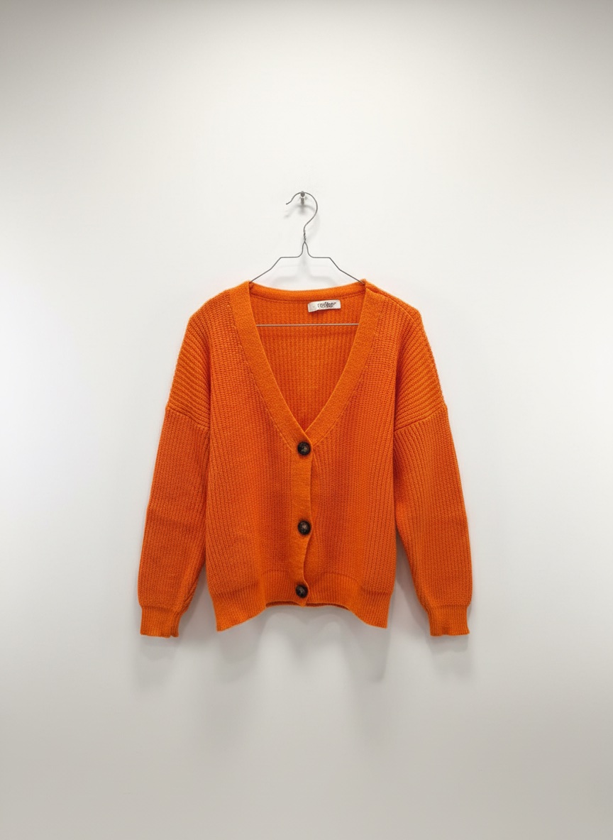 Gilet orange en laine taille standard