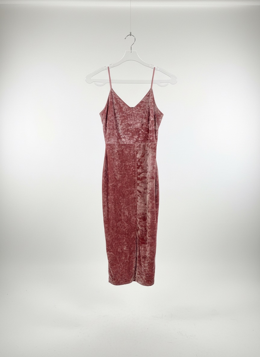 Robe rose en velours