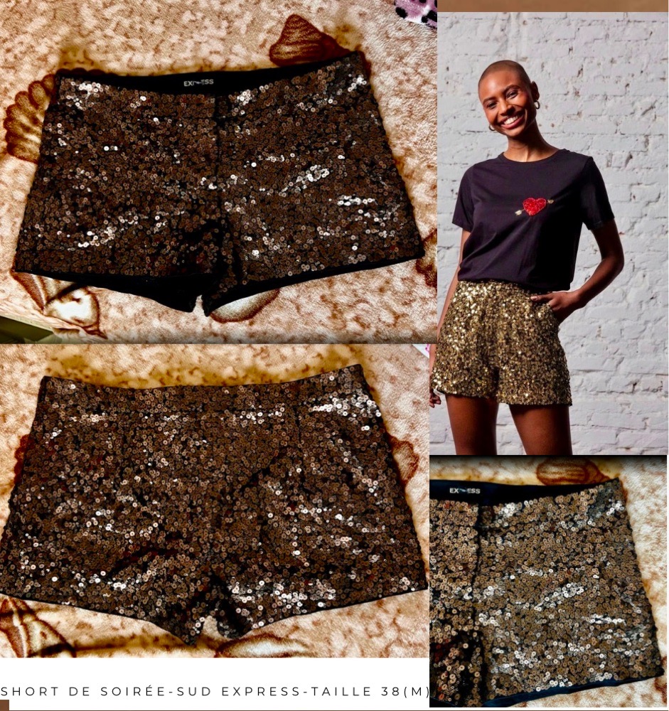 Short doré soirée