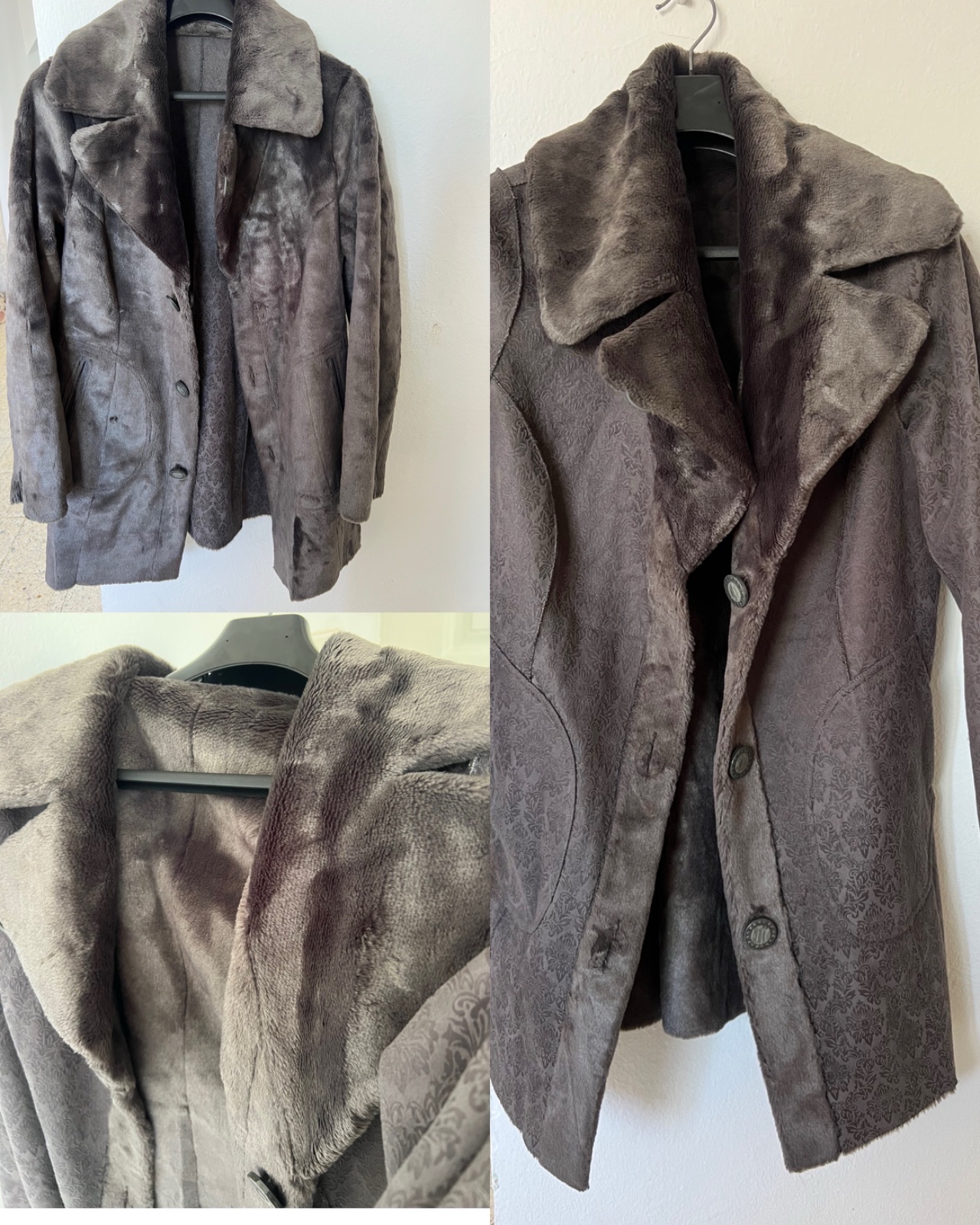Manteau gris en deux faces