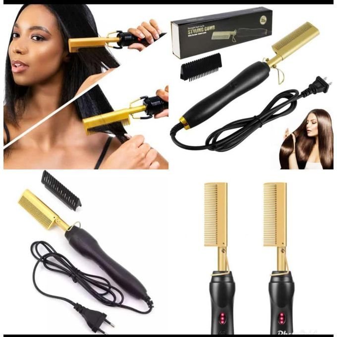 Peigne chauffant électrique lisseur 2 en 1