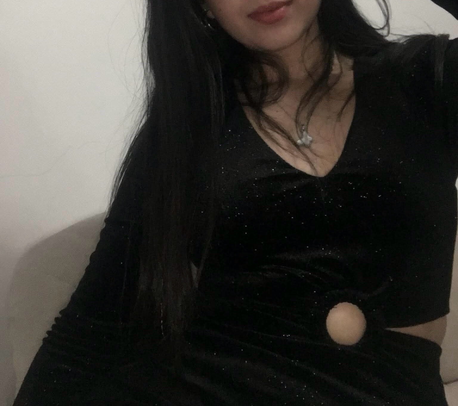 Robe noire effet pailleté