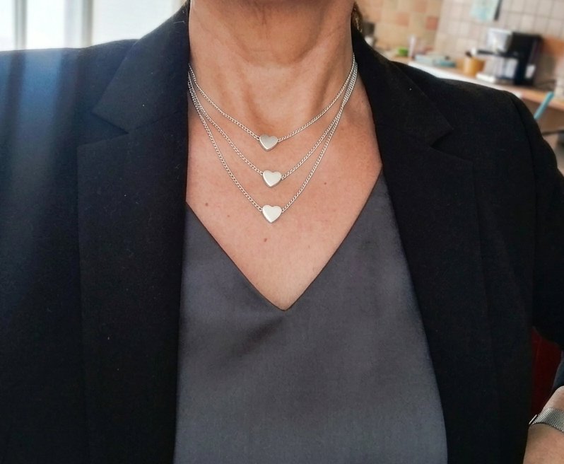 Collier Multi-rangs en métal argenté 