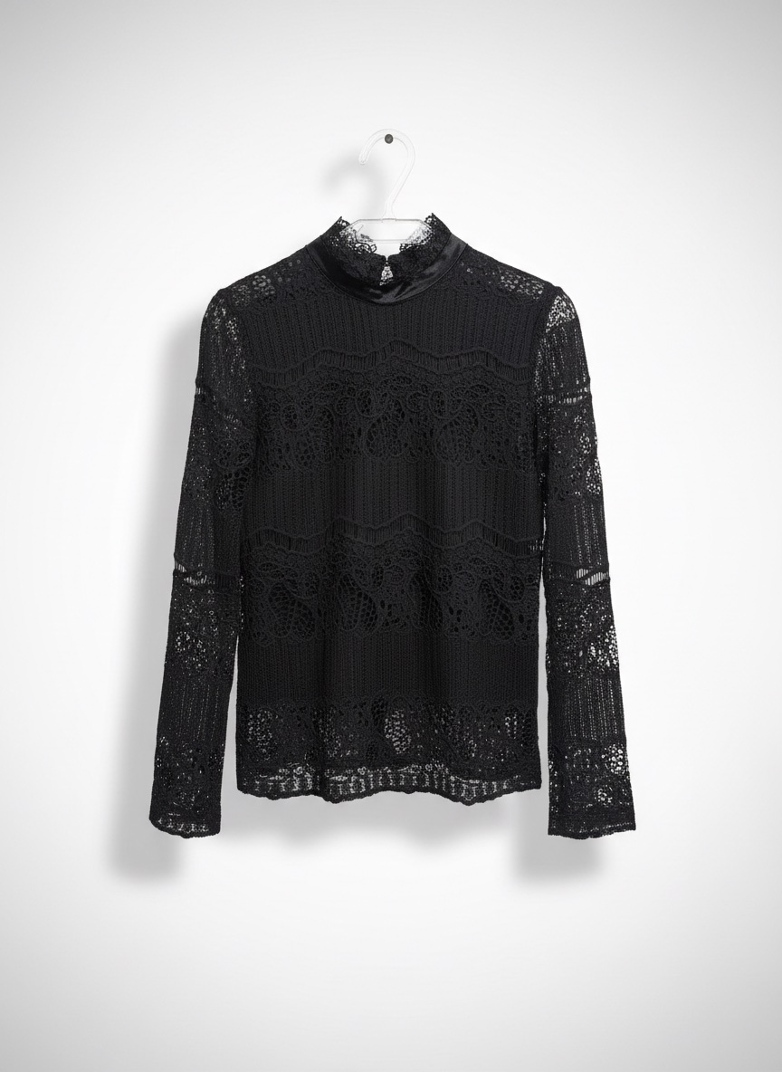 Chemise noir en dentelle
