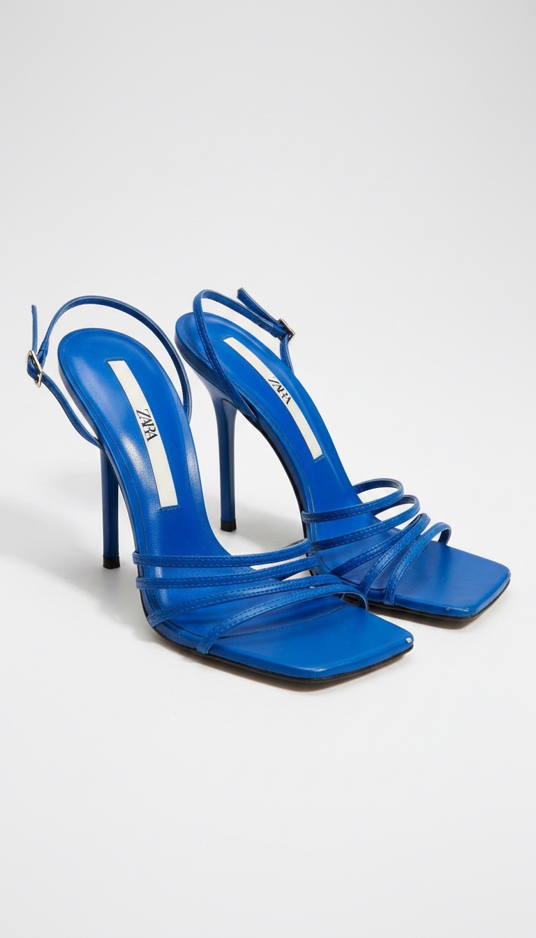 Sandales à talons bleues Zara