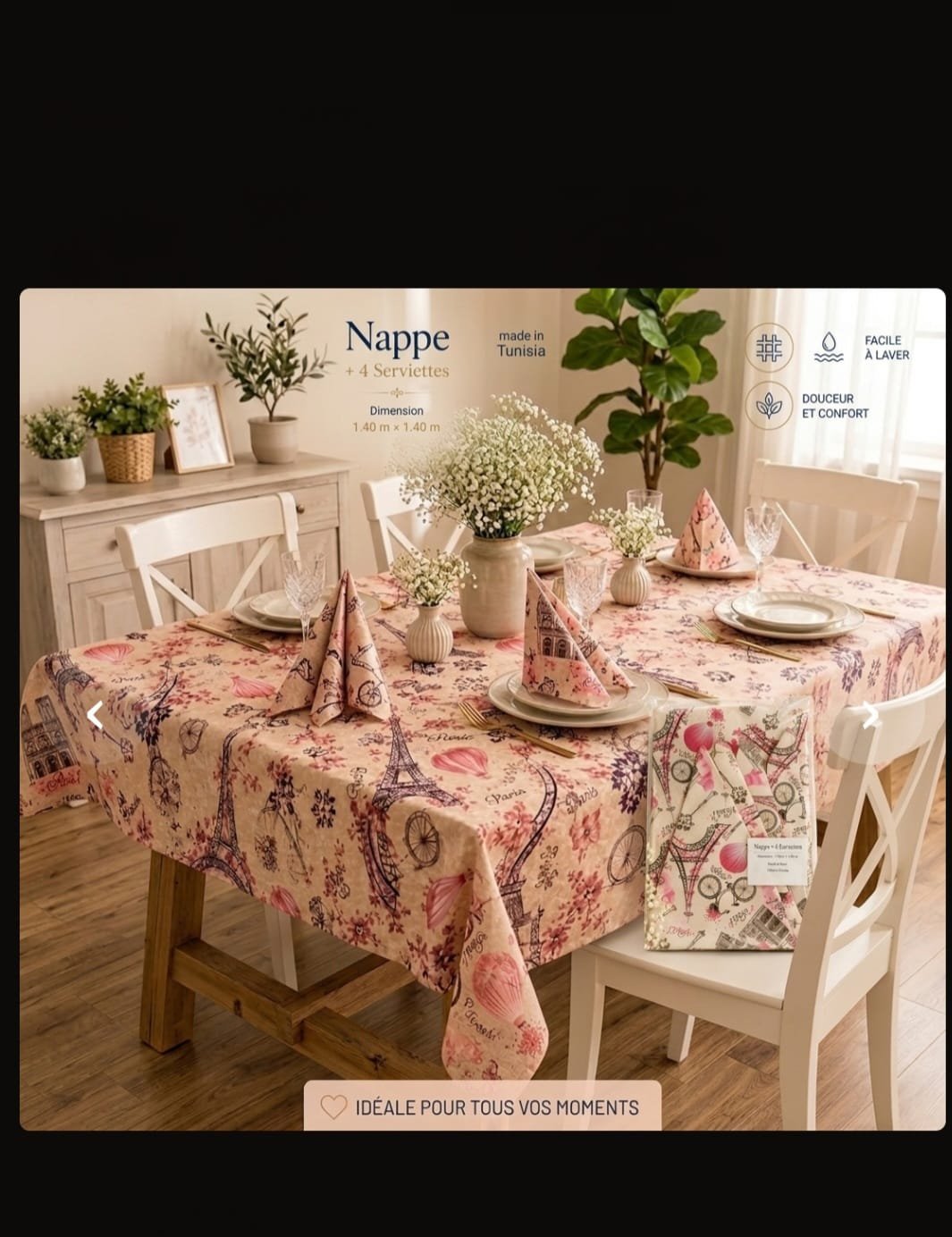 Nappe avec 4 serviette 