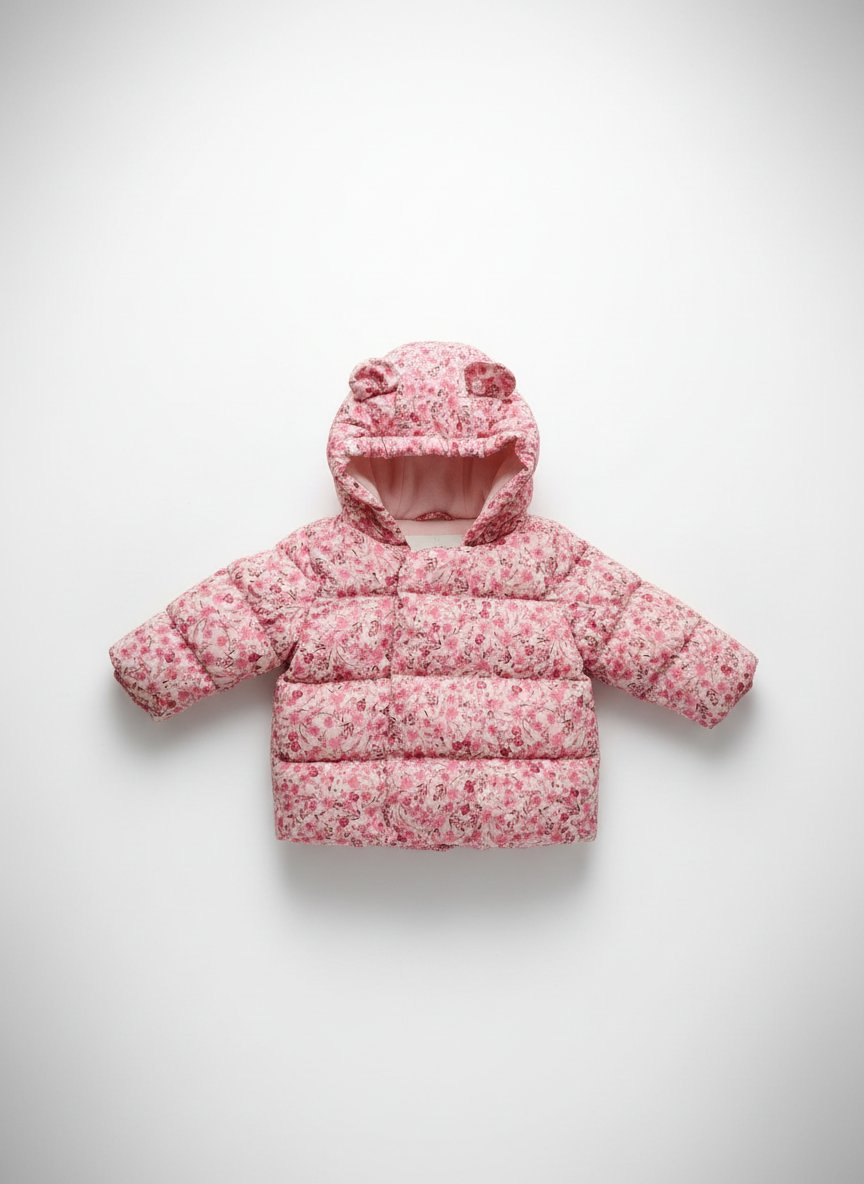 Manteau rose fleuri bébé 
