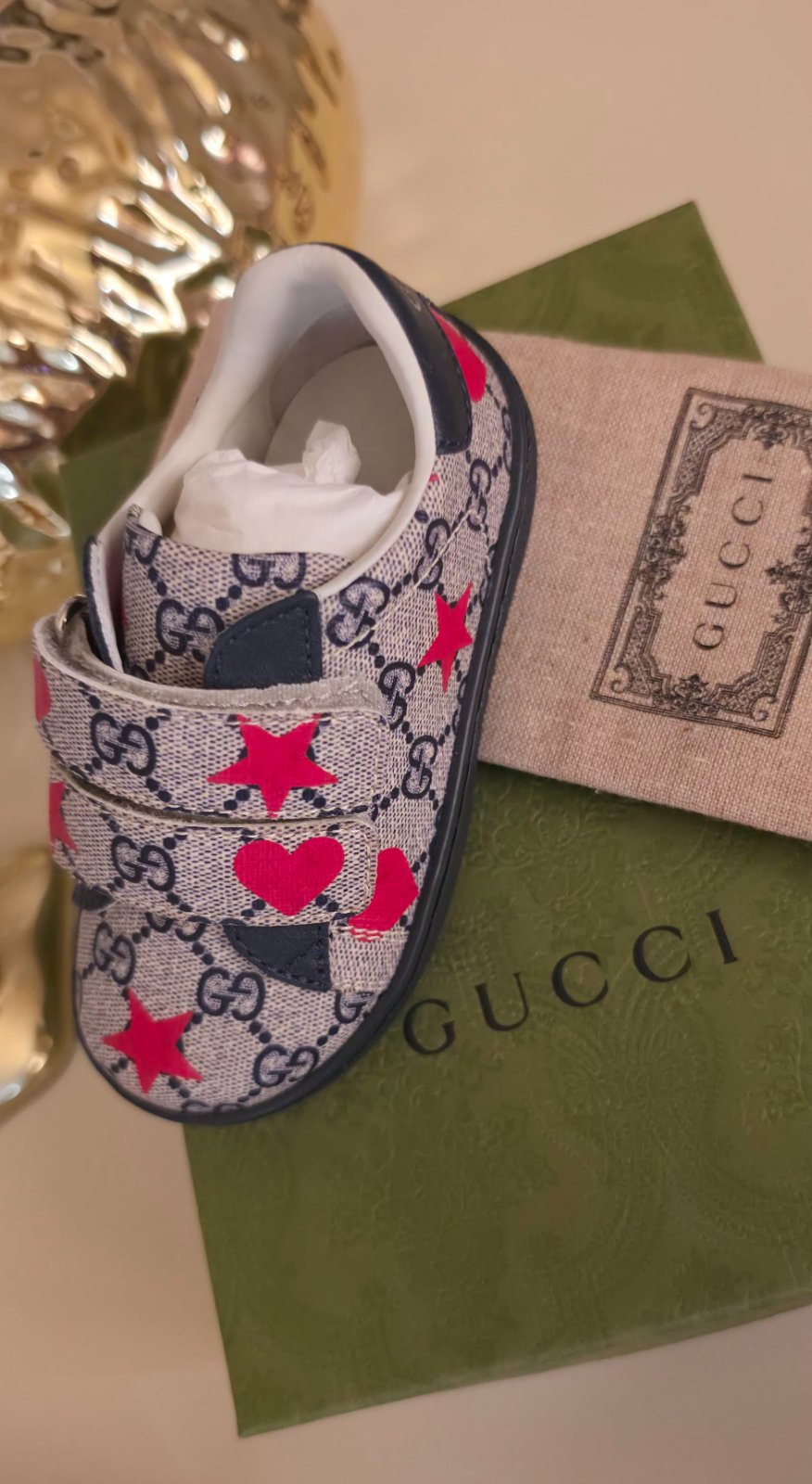 Gucci Kids Ace Hearts & Stars Print