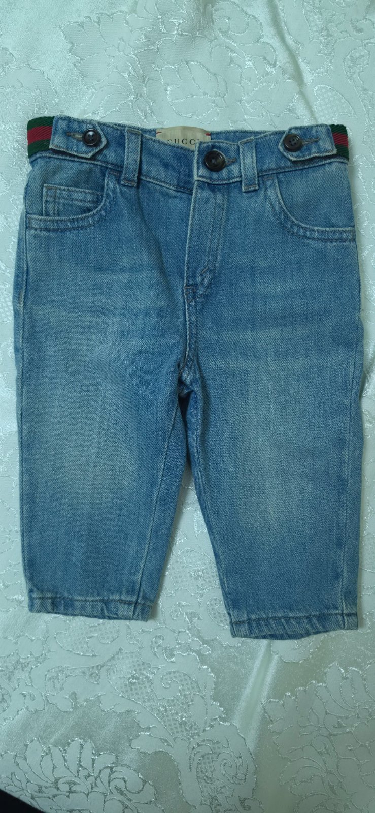 Gucci Baby Light-Wash Denim Jeans featuring