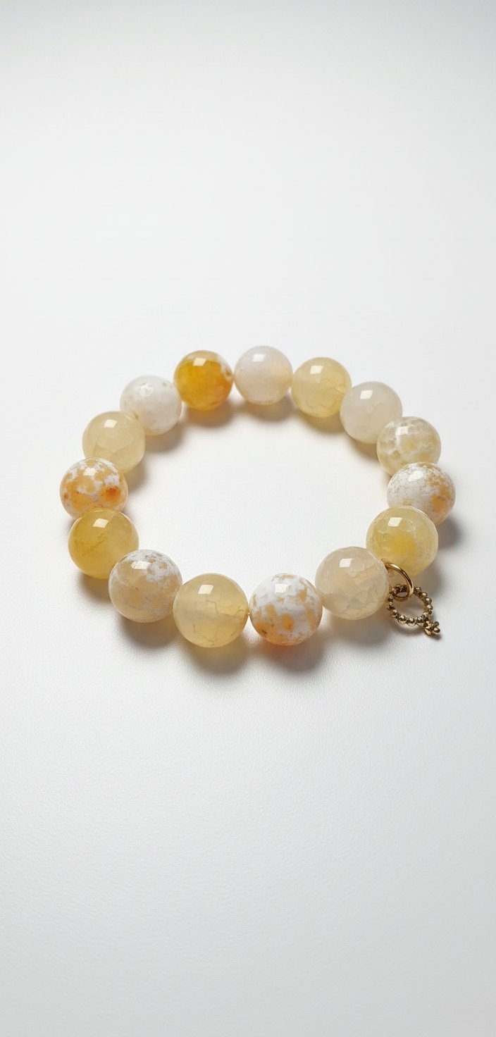 Bracelet en pierres d'agate jaune