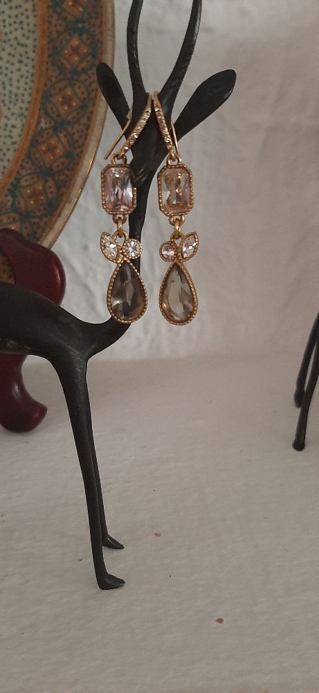 Boucles d'oreilles pendantes en cristal