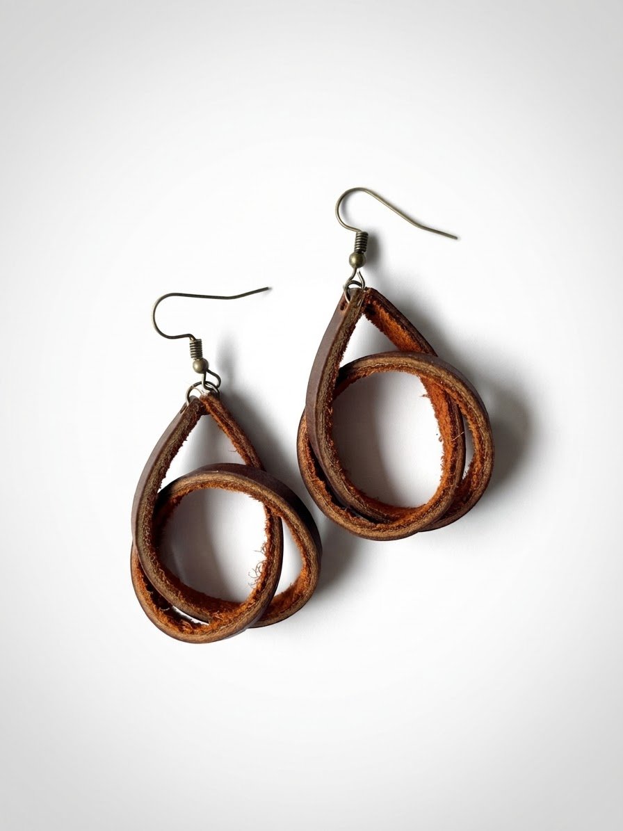 Boucles d'oreilles en cuir.