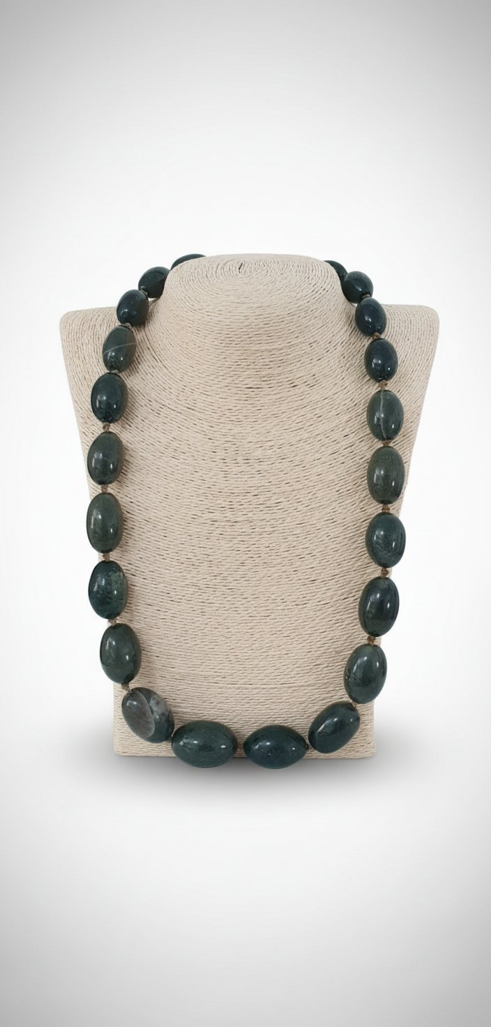 Collier en pierres de  jaspe heliotrope