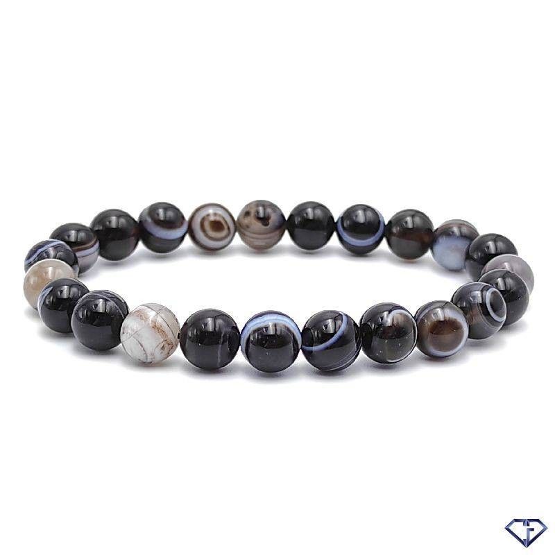 Deux bracelets en agate oeil de cyclope