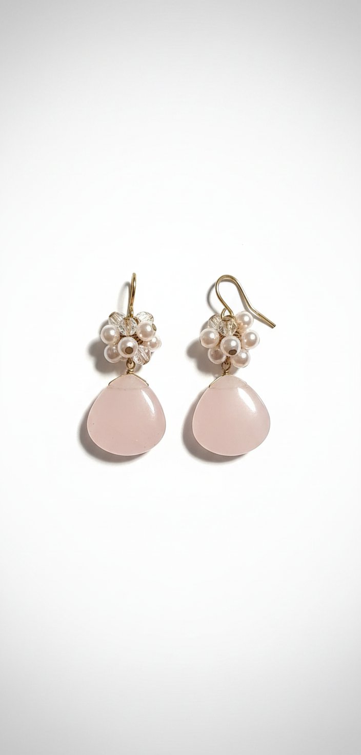 Boucles d'oreilles en quartz rose