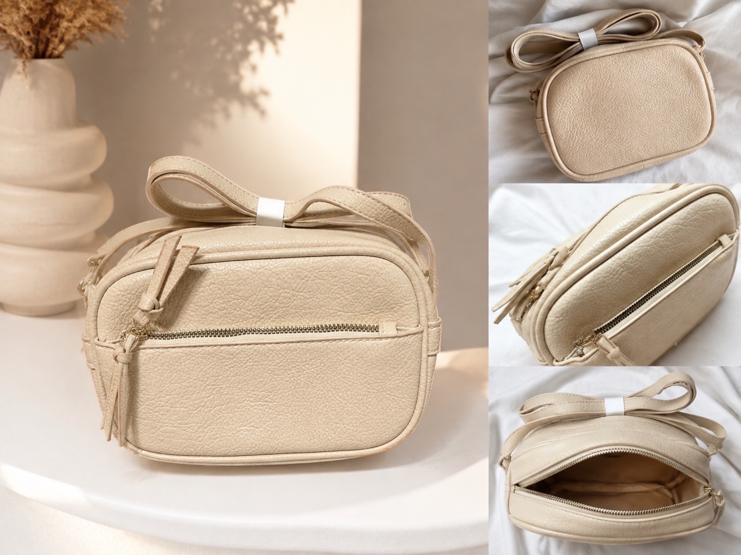 Sac à bandoulière beige/crème à 14€ forsa 🤍