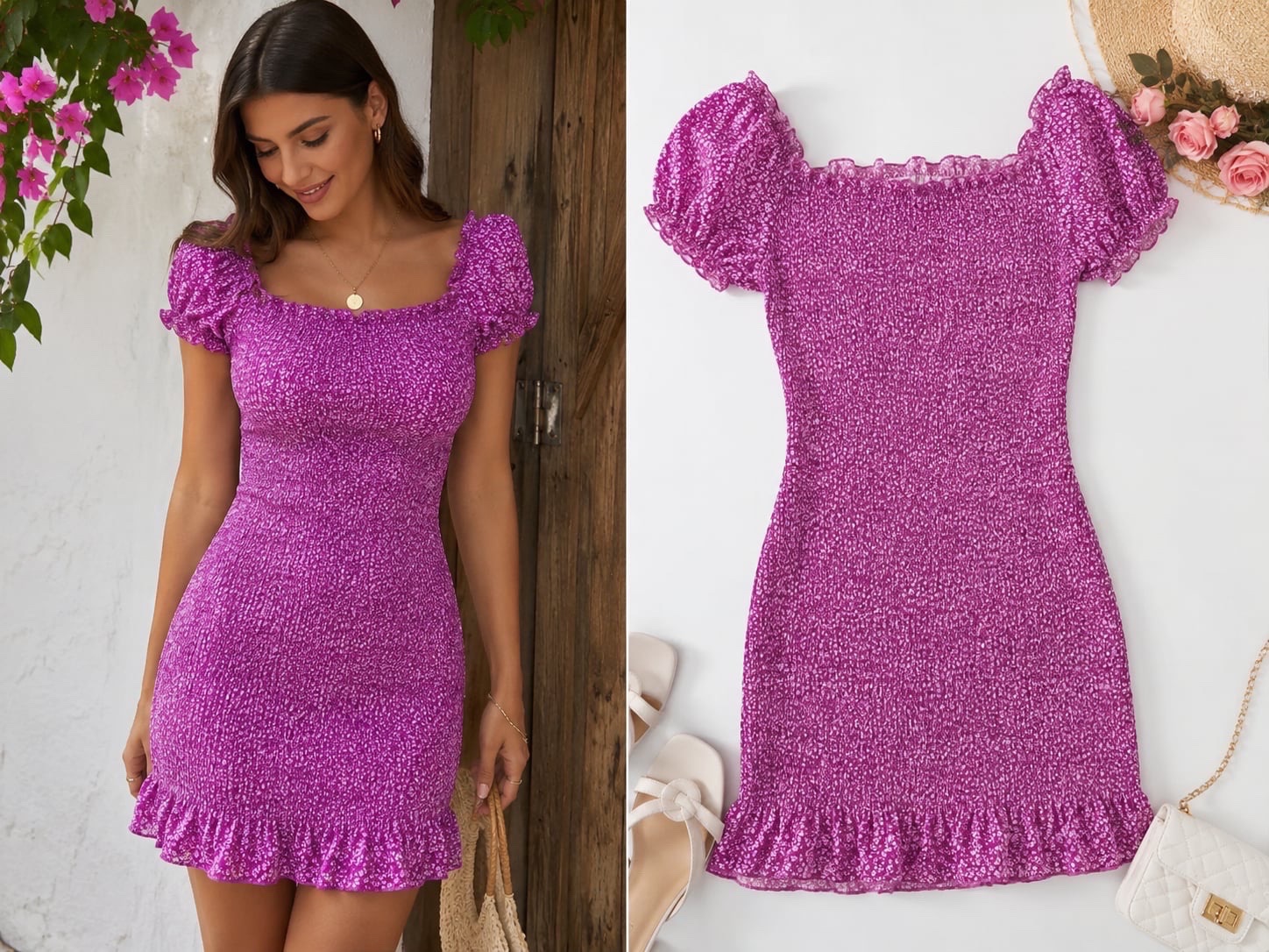 Robe rose fleurie avec le code promo SUNDEALS_ROBE -15%🌸🌸🌸