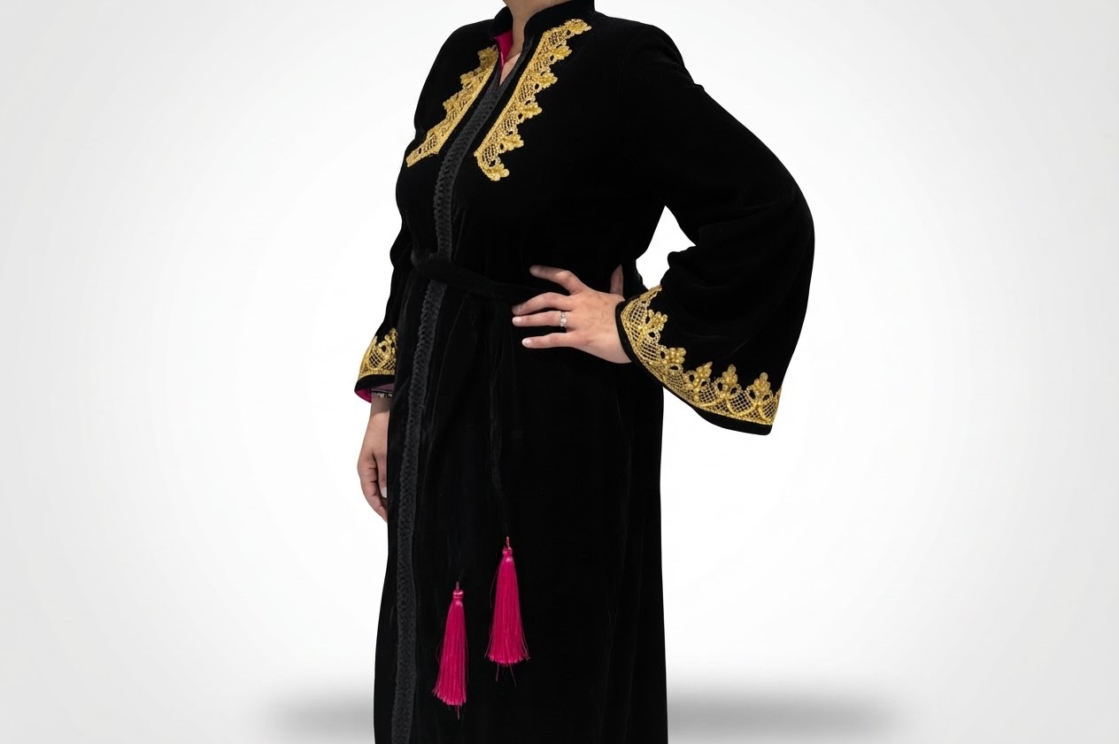 Koftan velour satin rose dedans neuf