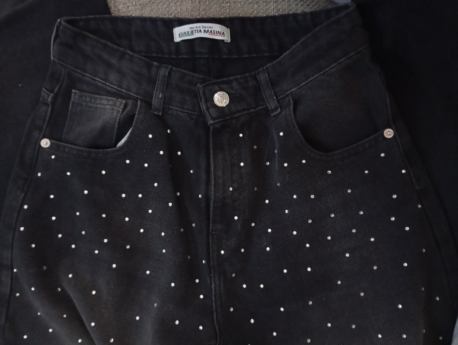 Pantalon noir bling bling 