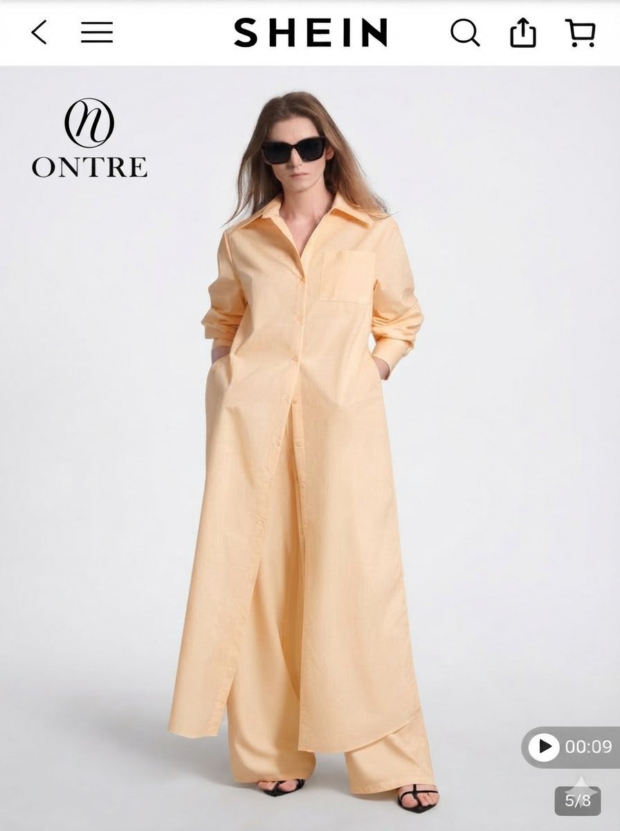 Robe chemise jaune pastel