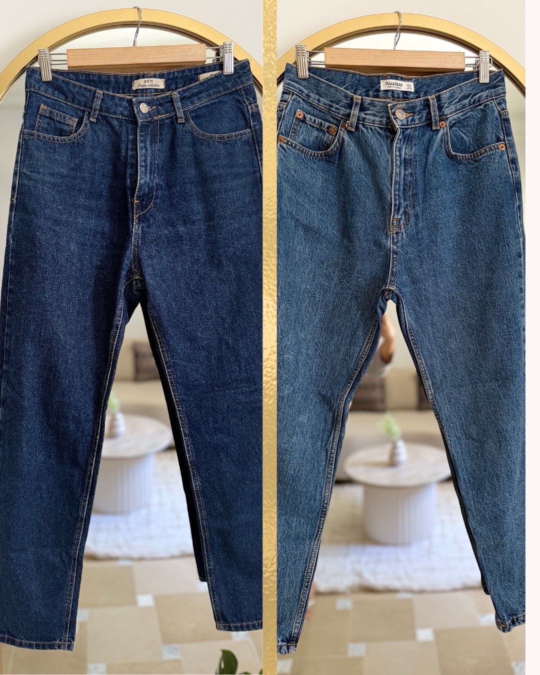 Lot 2 jeans mom taille haute 
