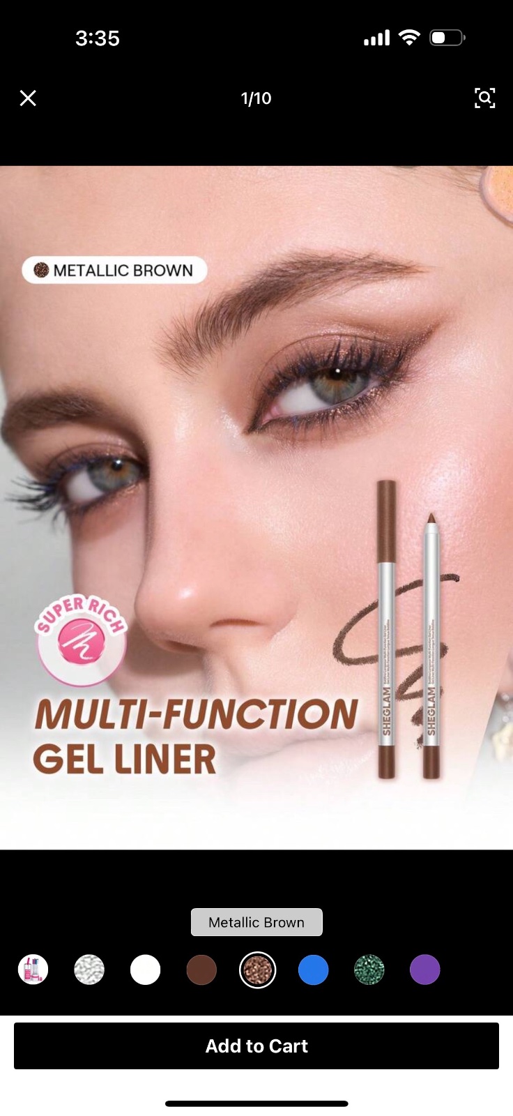 Sheglam Gel liner metallic brown