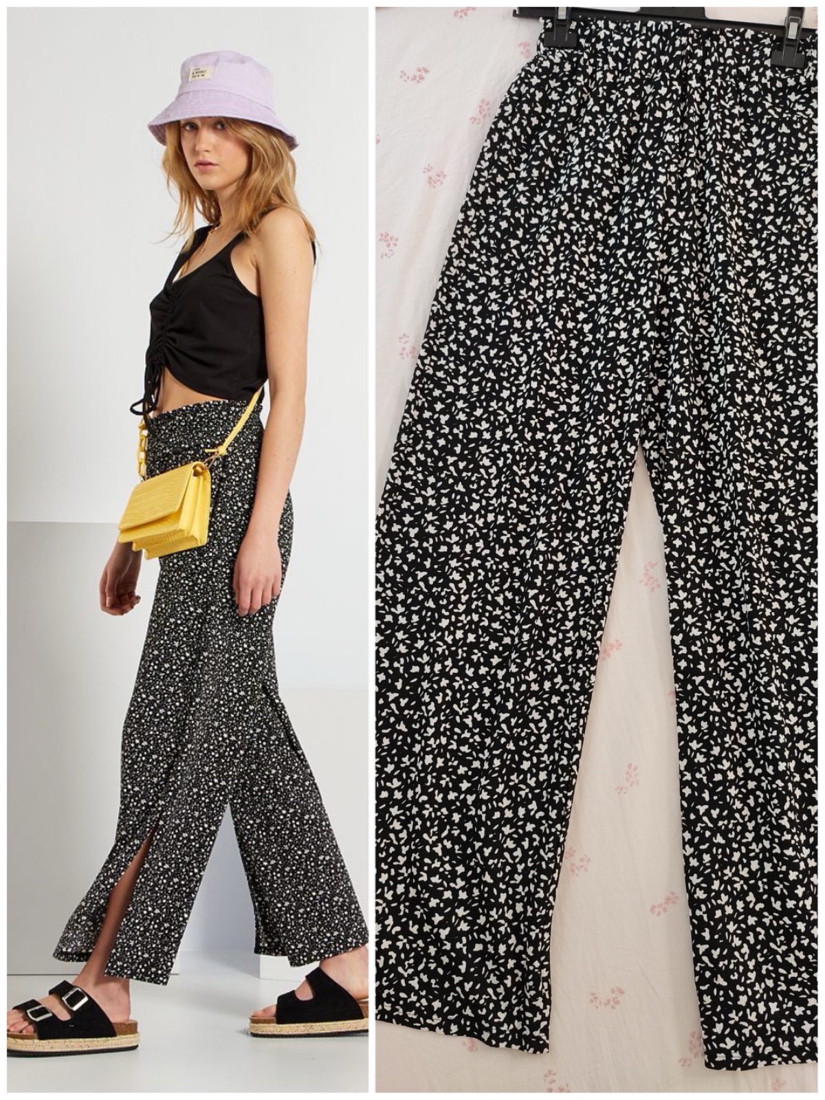 Pantalon large avec fentes (kiabi)