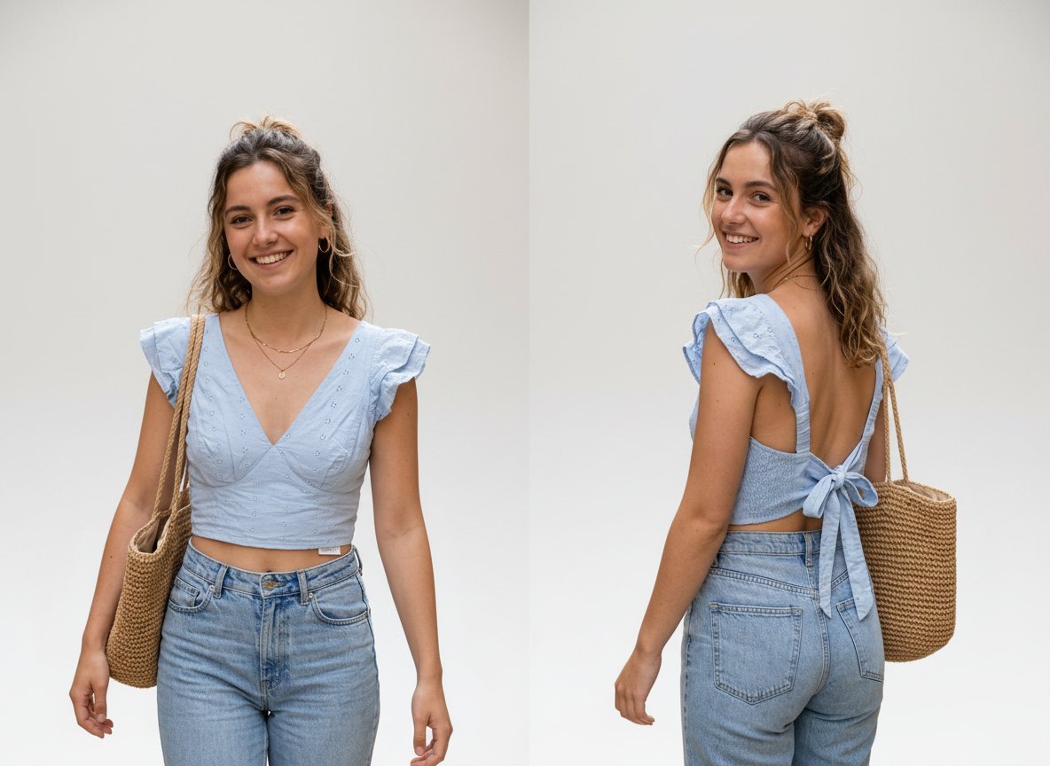 Crop top broderie anglaise 