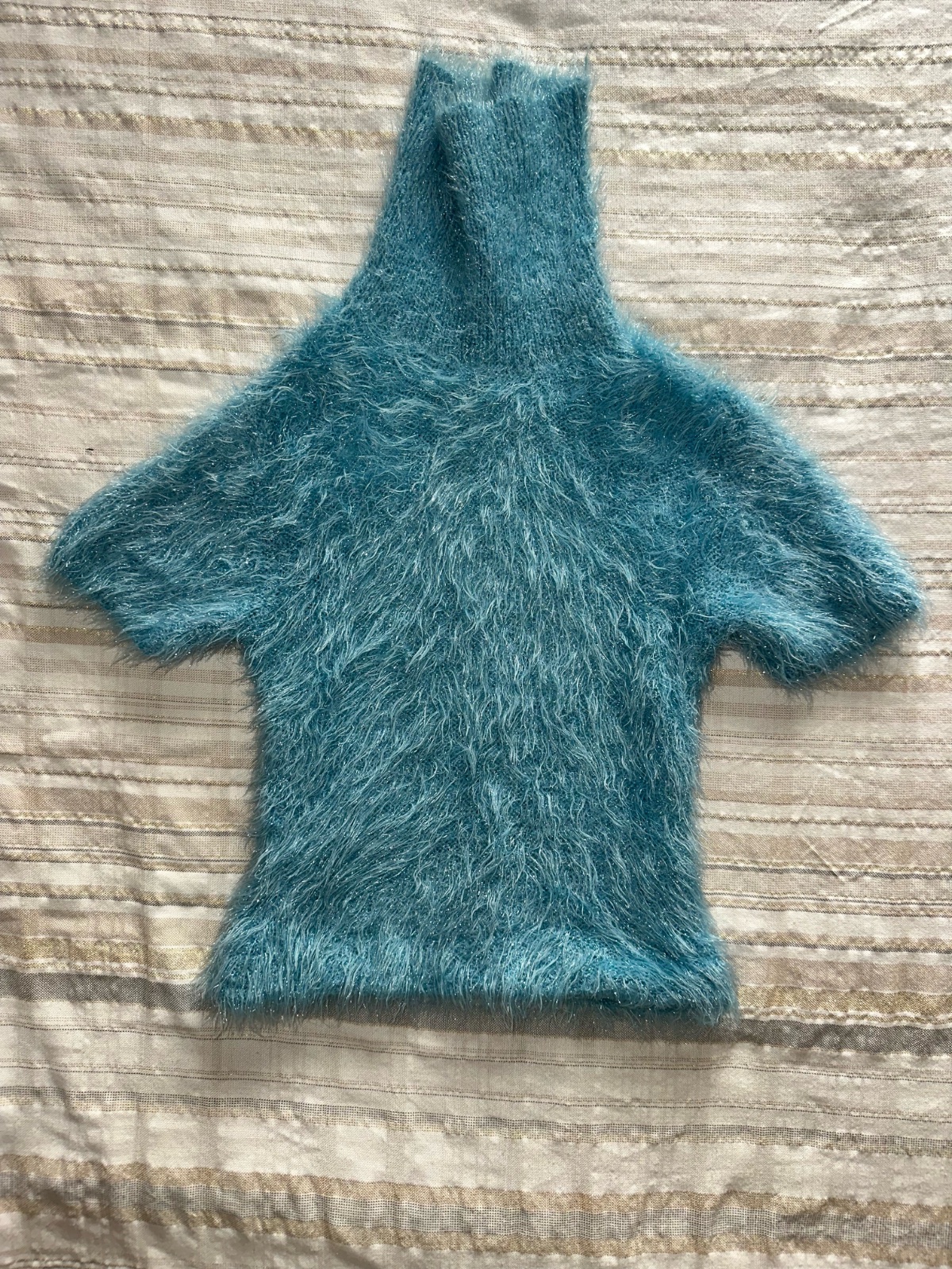 Pull duveteux bleu