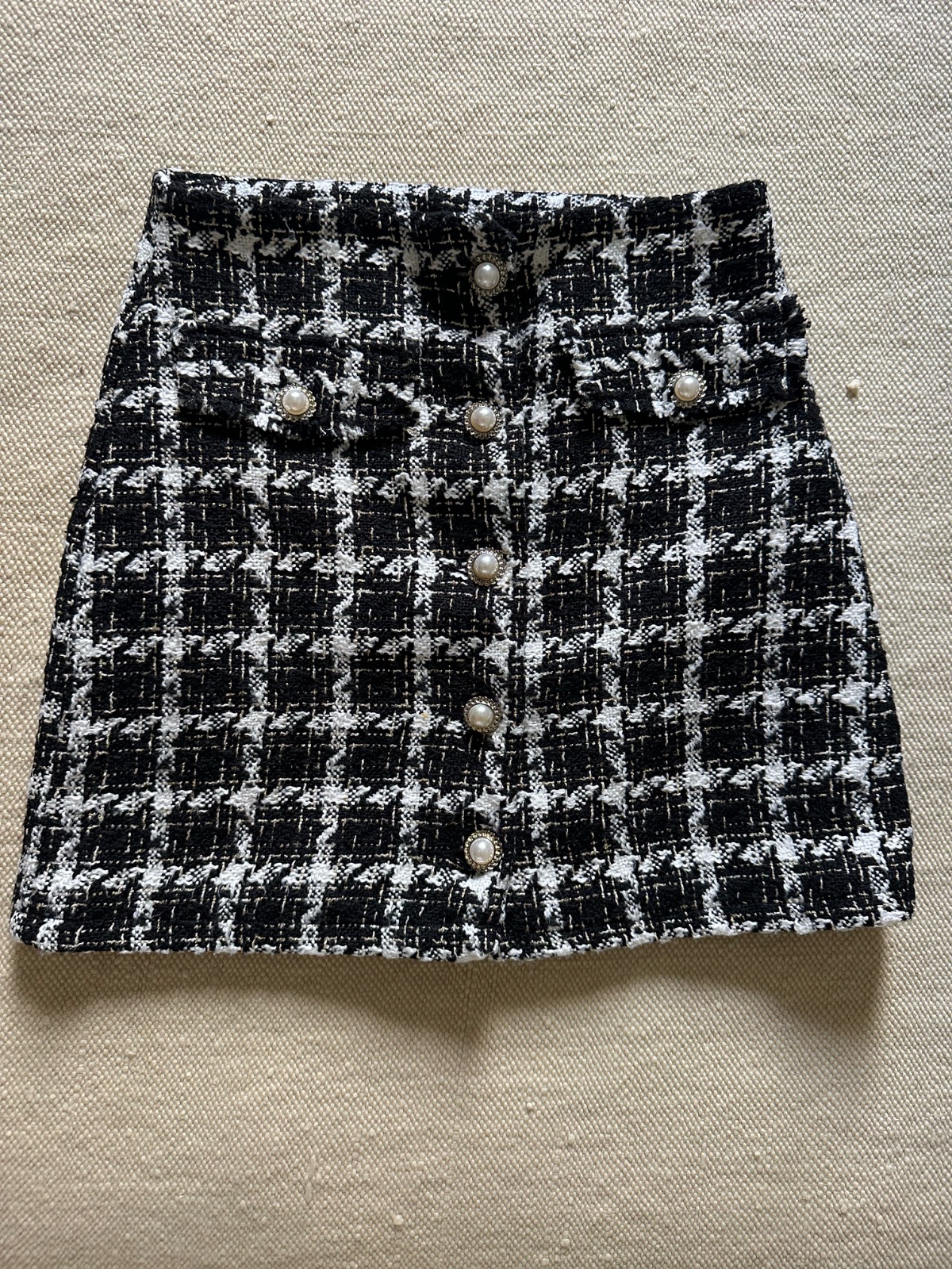 Jupe tweed noir et blanc