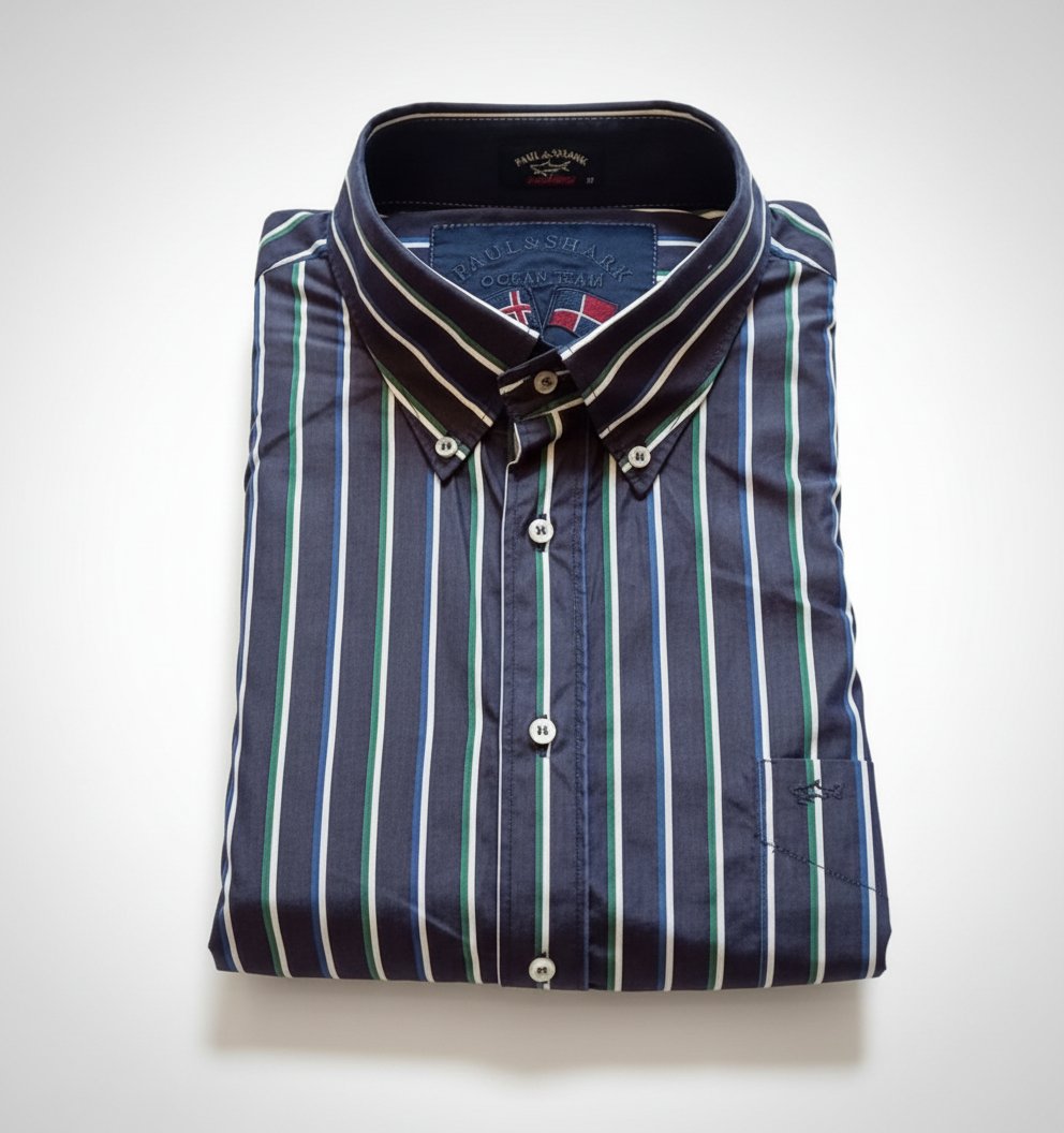 Chemise Paul & Shark Yachting 4XL(195/132B) - 100% Coton - Rayures - Made In Italy - Grand Taille Rare - Éxellent État 