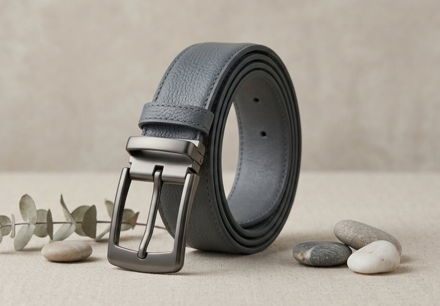 Ceinture Homme Debenhams - Gris Ardoise -  Cuire reconstitué - Taille  L - Presque Neuve 