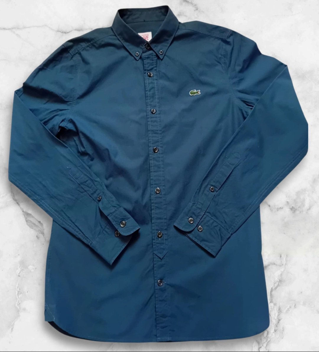 Chemise Lacoste L!VE - Bleu Pétrole – 100% Coton – Taille S (38)
