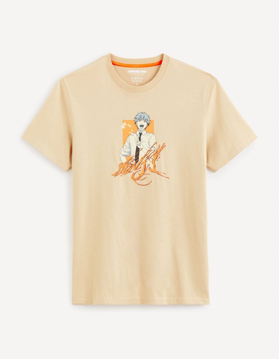 T-shirt Celio Chainsaw Man - Beige - Taille M - 100% Coton - Porté  une seule fois 